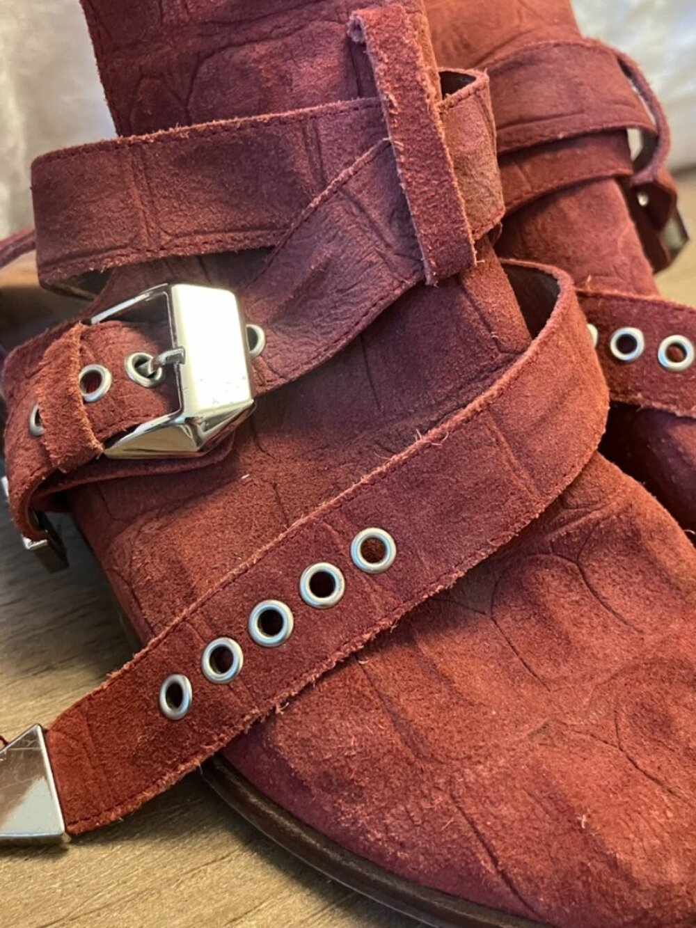 Jeffrey Campbell "Flat Road" Red Leather Booties - Picture 3 of 8
